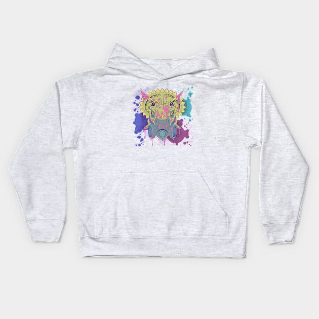 Tricera Paint Kids Hoodie by funny_fuse